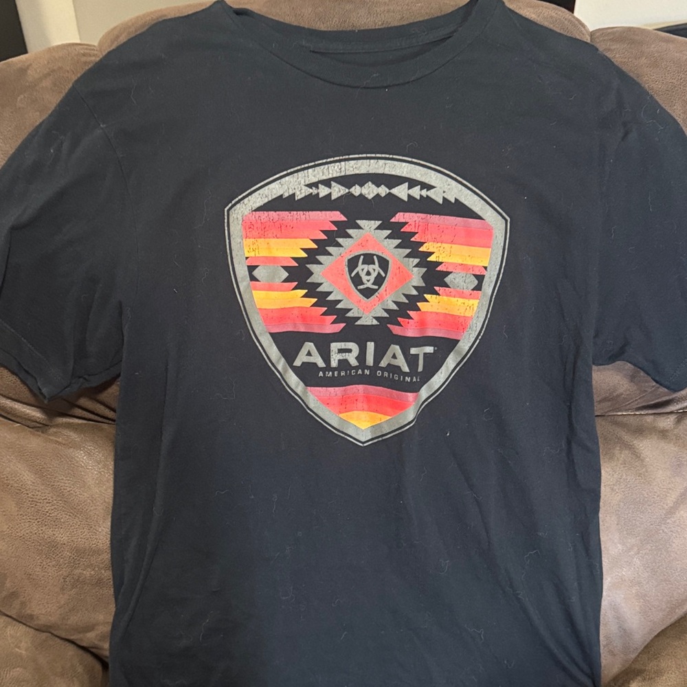 Ariat Black Tee with Vibrant Shield Design